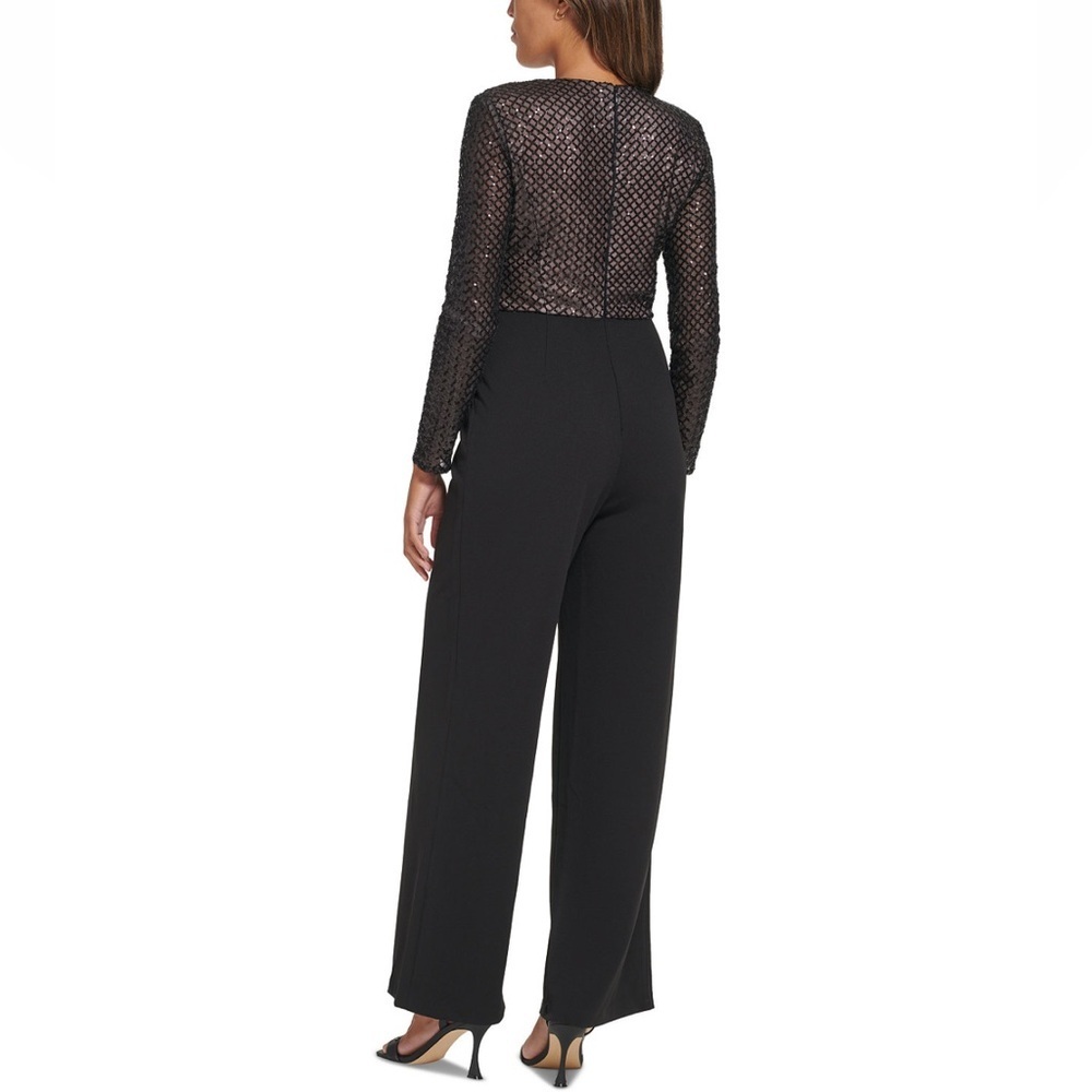 Calvin Klein Sequined-Top Wide-Leg Jumpsuit-Size 14 - Picture 2 of 3